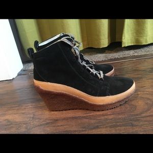 Merrill Black Suede High Heal Winter Boots